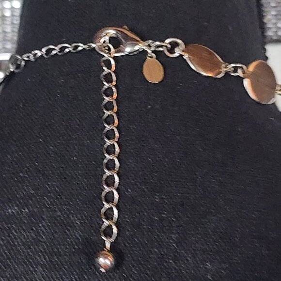 Chico's Vtg Sliver Tone Circle Square Chunky Layered Bib Statement 19" Necklace - Picture 11 of 16